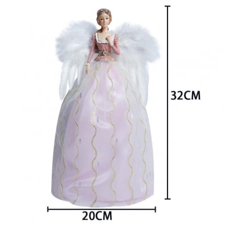 Figurina Zana cu lumina LED GRACE, Roz, 32cm [4]