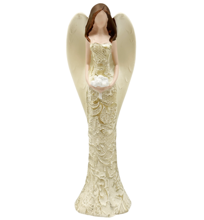 Inger Decorativ SERENITY Ivoire, Cu Rochie Texturata, 14cm [1]