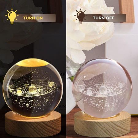 Lampa decorativa cu Glob cristalin 3D SOLAR SYSTEM, 7x8cm [1]