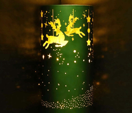 Lampă Decorativă cu LED HARMONY – Verde cu Renii Aurii [1]