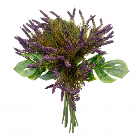 Buchet Lavanda artificiala cu frunze tropicale EMILY, 35cm [2]