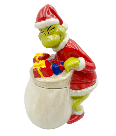 DECORATIUNI CRACIUN - Borcan ceramic pentru dulciuri GRINCH - Decor Craciun