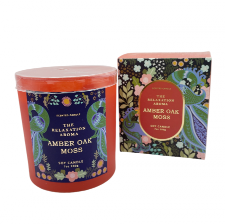 Aromaterapie - Lumanare de soia parfumata AMBER OAK MOSS, 200g