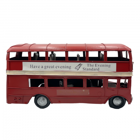Masina retro LONDON BUS, Rosu, 26cm, Metal [2]