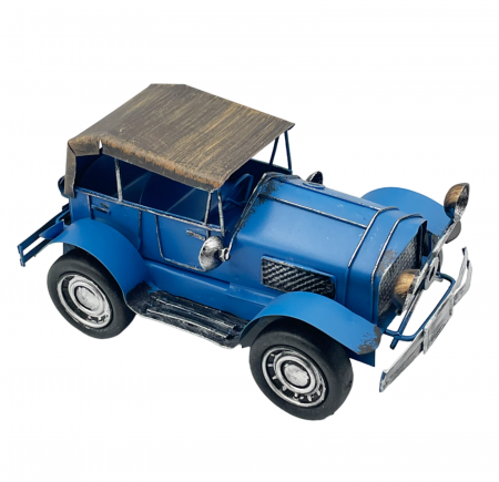 Obiecte Decorative - Masina retro OLDIE, Albastru, 19cm, Metal