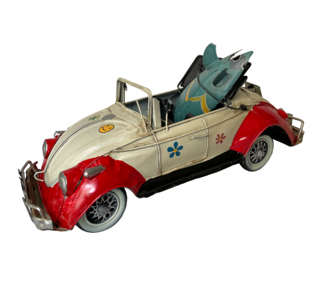 Obiecte Decorative - Masina retro SURF BEETLE, Rosu, 33x15cm