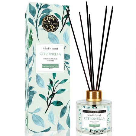 Aromaterapie - Odorizant camera cu betisoare CITRONELLA, S&S India, 120 ml