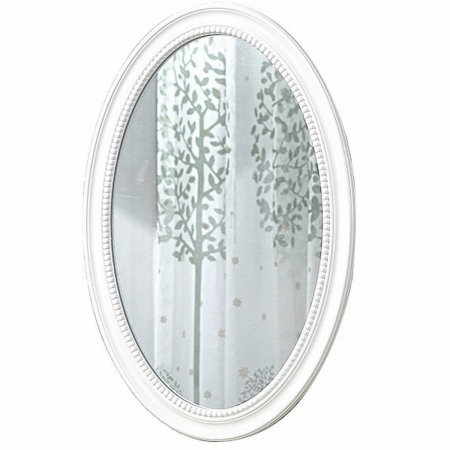 Oglinda ovala de perete LACE, Rama alba, 40x60cm [1]