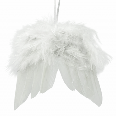 Colectia Alb & Argintiu - Ornament brad Aripi de Inger ELSA, Alb, 11cm