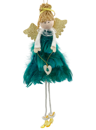 GLOBURI & FLORI DE BRAD - Ornament brad Craciun Inger ELSA, Verde, 30cm