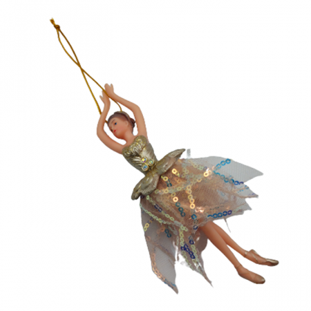 Ornament brad Craciun Balerina MYRA, Auriu, 17cm [2]