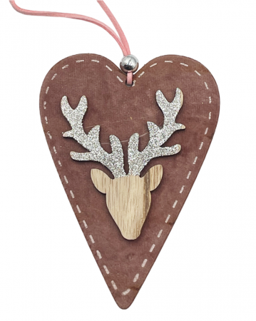 Ornament brad Craciun COUNTRY, Roz, 12cm [1]