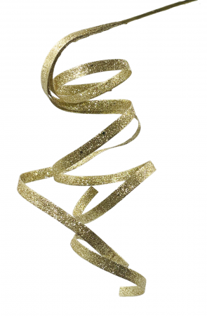 CRENGUTE & PICK-URI - Ornament brad Craciun CURLY, Auriu, 30cm