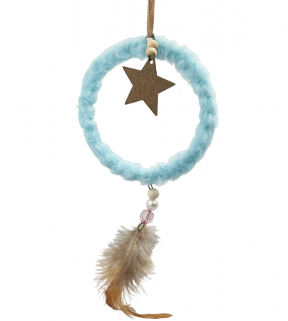 DECORATIUNI CRACIUN - Ornament brad Craciun FLUFFY, Bleu, 20cm