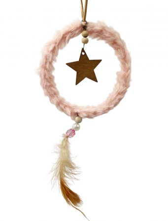 Colectia Roz & Mov - Ornament brad Craciun FLUFFY, Roz, 20cm