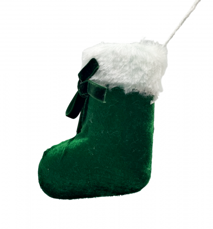Ornament brad Craciun Soseta CHARM, Verde, 13cm [1]