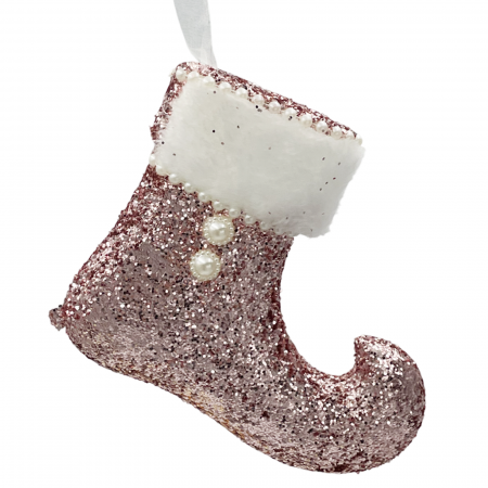 CRACIUN MAGIC - Ornament brad Craciun Cizmulita BEAUTY, Roz, 12cm