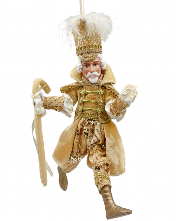FIGURINE SPARGATORUL DE NUCI - Ornament brad Craciun KING DOLL, Auriu, 40cm