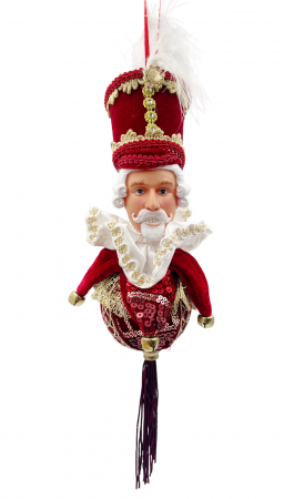 Ornament brad Craciun KING DOLL, Burgundy, 22cm [3]
