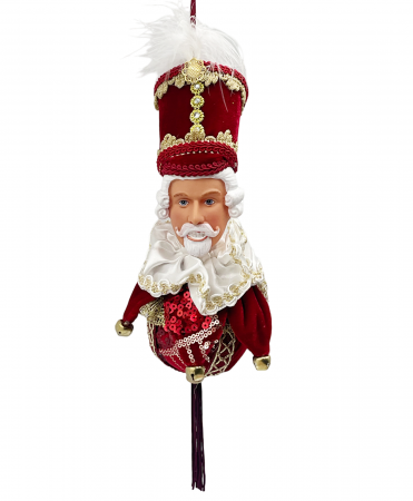 Ornament brad Craciun KING DOLL, Burgundy, 22cm