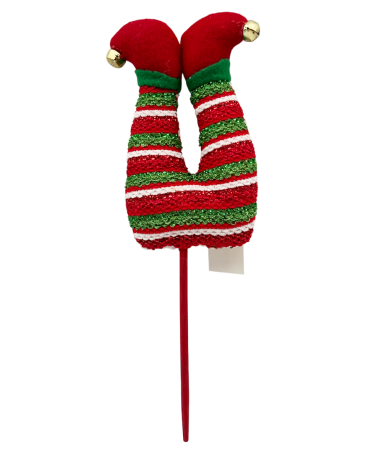 GLOBURI & FLORI DE BRAD - Ornament brad Craciun SANTA'S LEGS, Rosu, 10x16cm