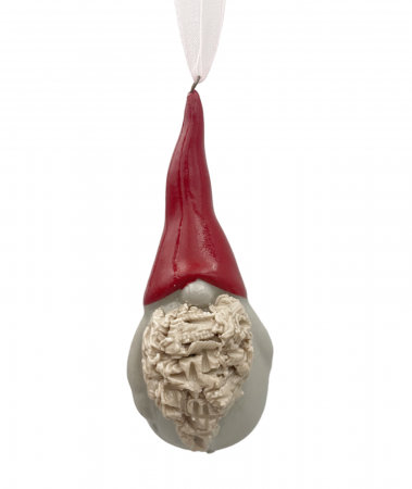 Colectia Alb & Argintiu - Ornament brad Craciun Spiridus DINKY, Gri, 8cm
