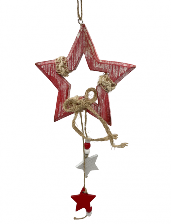 Ornament Craciun Stea ELLIE, Rosu, 35cm [1]