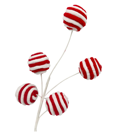 Ornament brad Craciun CANDY BALLS, Rosu, 40cm [3]