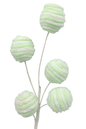 Ornament brad Craciun STRIPE BALLS, Verde, 40cm [1]