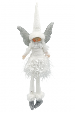 FIGURINE & PLUSURI - Ornament brad Craciun Zana ELISE, Alb, 30cm