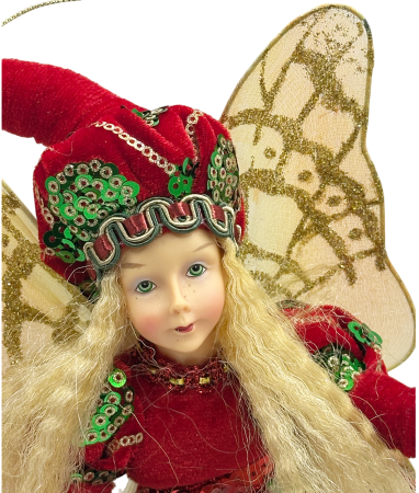 Ornament brad Craciun Zana FAY, Rosu Verde, 15x30cm [2]