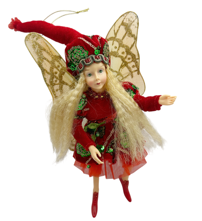 Ornament brad Craciun Zana FAY, Rosu Verde, 15x30cm [3]