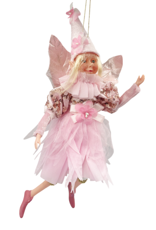 GLOBURI & FLORI DE BRAD - Ornament brad Craciun Zana SARA, Roz, 30cm