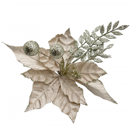 Colectia Sampanie & Crem & Ivoire - Ornament brad Craciunita ROYAL, Sampanie, 22cm