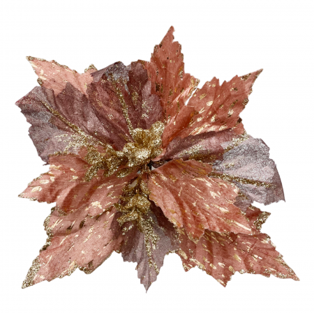 Ornament brad Craciunita BEAUTY, Roz prafuit/ Mov, 27cm