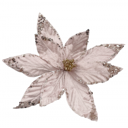 Ornament brad Craciunita ROYAL, Roz pudra, 30cm