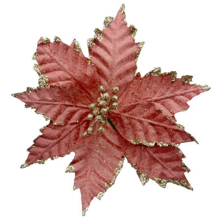 Ornament brad Craciunita BRIGHT, Roz inchis, 22cm