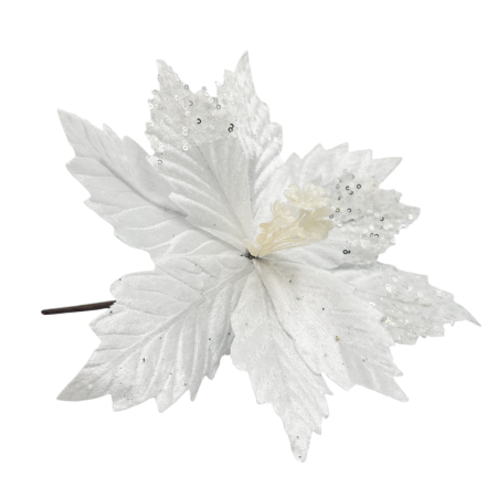 Ornament brad Craciunita CHARM, Alb, 24cm [1]