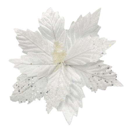 GLOBURI & FLORI DE BRAD - Ornament brad Craciunita CHARM, Alb, 24cm