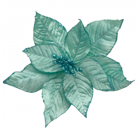 Colectia Albastru & Bleu & Turcoaz - Ornament brad Craciunita CHRISSY, Verde turcoaz, 18cm
