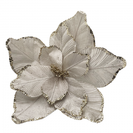 Colectia Sampanie & Crem & Ivoire - Ornament brad Magnolie CLARICE, Sampanie, 40cm