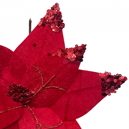 Ornament brad Craciunita QUEEN, Rosu, 30cm [1]
