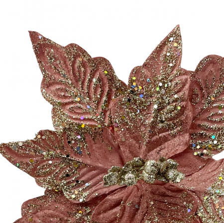 Ornament brad Craciunita DUSKY, Roz prafuit, 26cm [1]