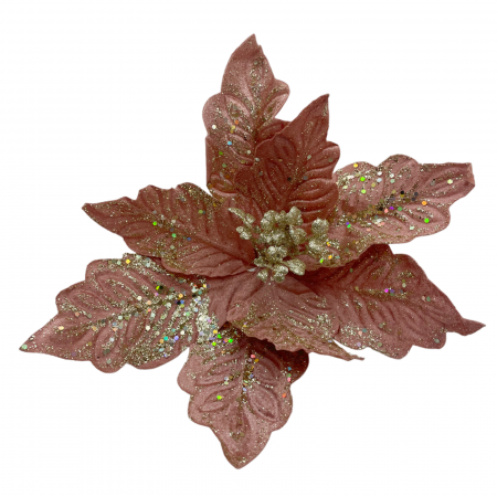Ornament brad Craciunita DUSKY, Roz prafuit, 26cm [2]