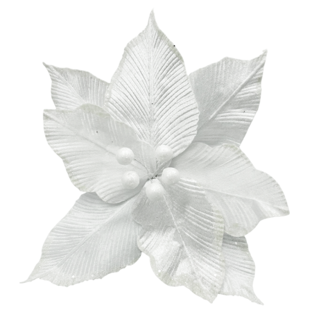 GLOBURI & FLORI DE BRAD - Ornament brad Craciunita GIANT CLARICE, Alb, 35cm
