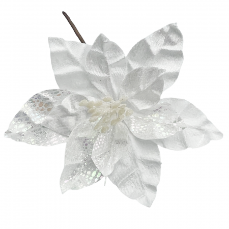 Colectia Alb & Argintiu - Ornament brad Craciunita HOPE, Alb, 18cm