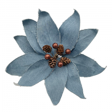 Colectia Albastru & Bleu & Turcoaz - Ornament brad Craciunita LARA, Albastru deschis, 20cm