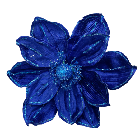 Floare decorativă albastră cu sclipici [2]