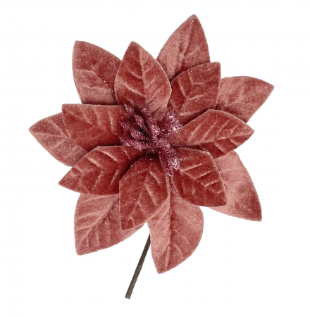 Colectia Roz & Mov - Ornament brad Craciunita NICOLE, Roz prafuit, 12cm