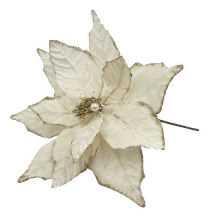 Ornament brad Craciunita PEARL, Ivoire, 25cm [1]